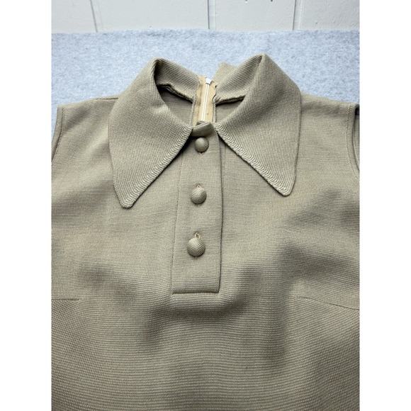 Vintage Bakalli 2pc Dress & Sweater Set Womens 10 Mod Geometric Red Beige - Picture 14 of 16